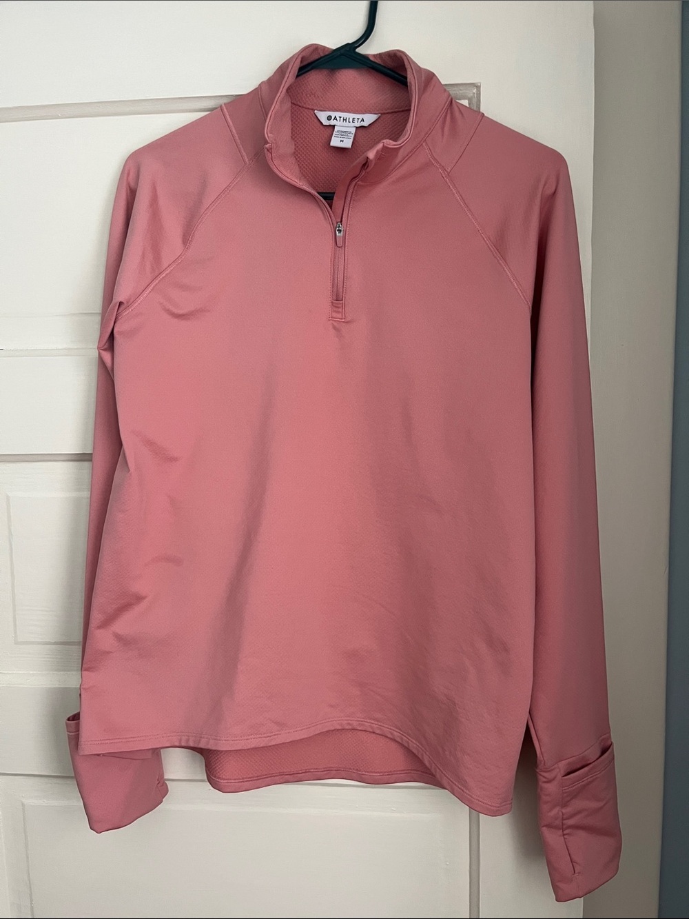 Athleta Pink Quarter Zip Performance Pullover | Thumbholes | Size M